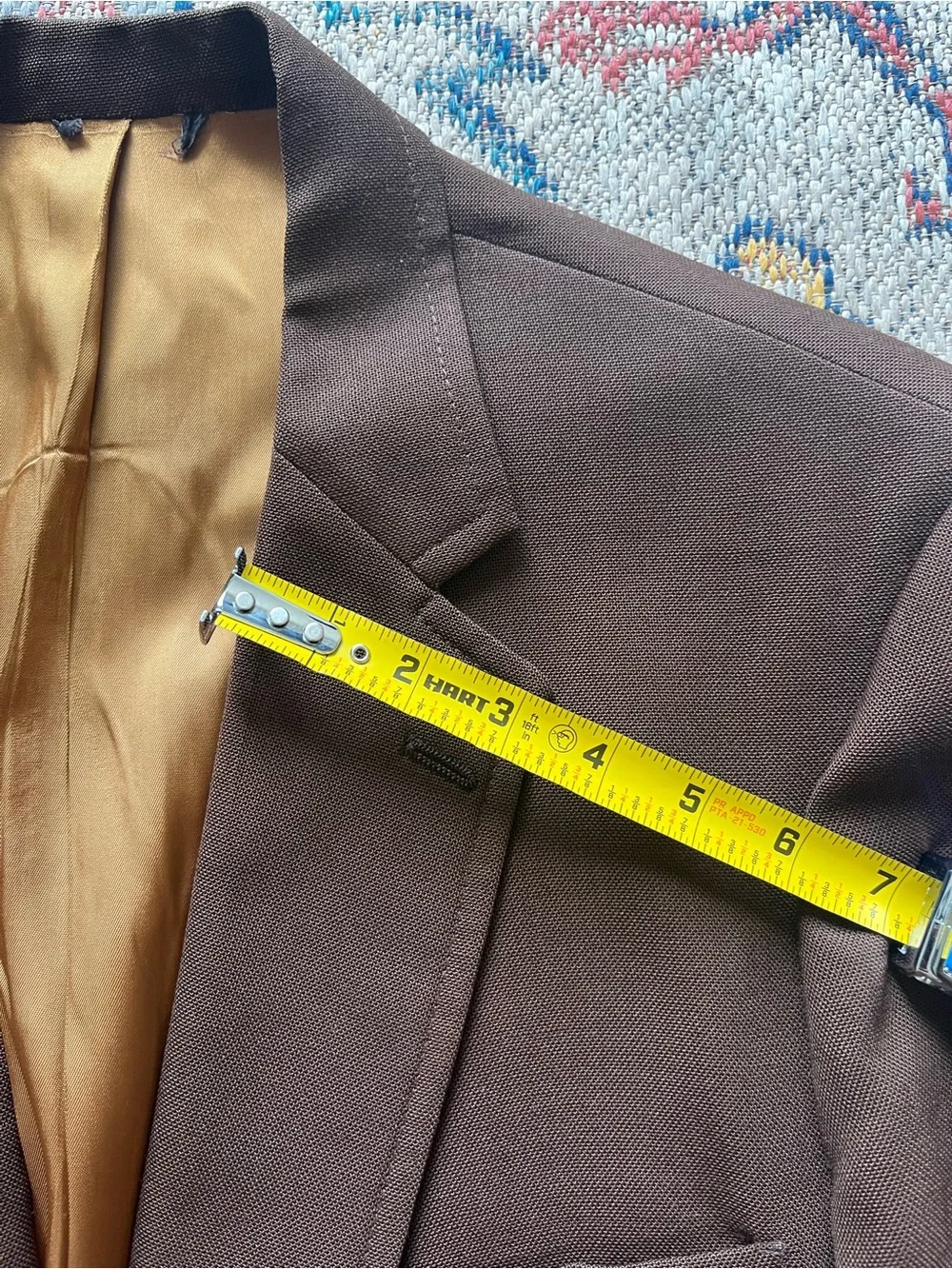 Men's Brown Two-Button Blazer with Gold Lining Botany 500 Size See Photos*